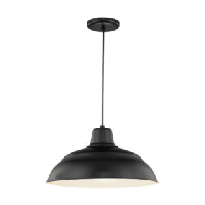 Millennium Lighting RWHC17-SB R Series 17˝ Fabric Cord Hung Warehouse Shade Satin Black finish