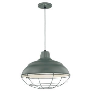 Millennium Lighting RWHC17-SG R Series 17˝ Fabric Cord Hung Warehouse Shade Satin Green finish
