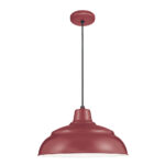 Millennium Lighting RWHC17-SR R Series 17˝ Fabric Cord Hung Warehouse Shade Satin Red finish
