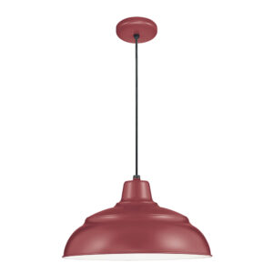 Millennium Lighting RWHC17-SR R Series 17˝ Fabric Cord Hung Warehouse Shade Satin Red finish