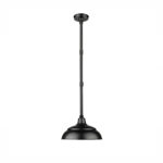 Millennium Lighting UW14-SBL R Series 1 Light 14" Pendant Satin Black finish