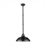 Millennium Lighting UW17-SBL R Series 1 Light 17" Pendant Satin Black finish