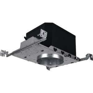 Nicor Lighting EFH6-LED 6" Fire-Rated Recessed Housing with Quick-Connect base, Black/Silver
