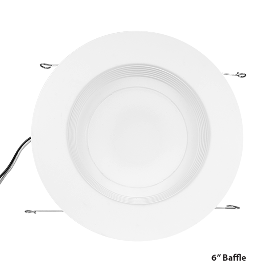 Nicor Lighting DCR563120SWHBF 5"/6" Recessed LED Downlight with Baffle, Selectable CCT, White