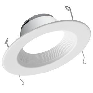 Nicor Lighting DLR565081202KWHBF 5"/6" Recessed LED Downlight 800Lm Output with Baffle, 2700K, White