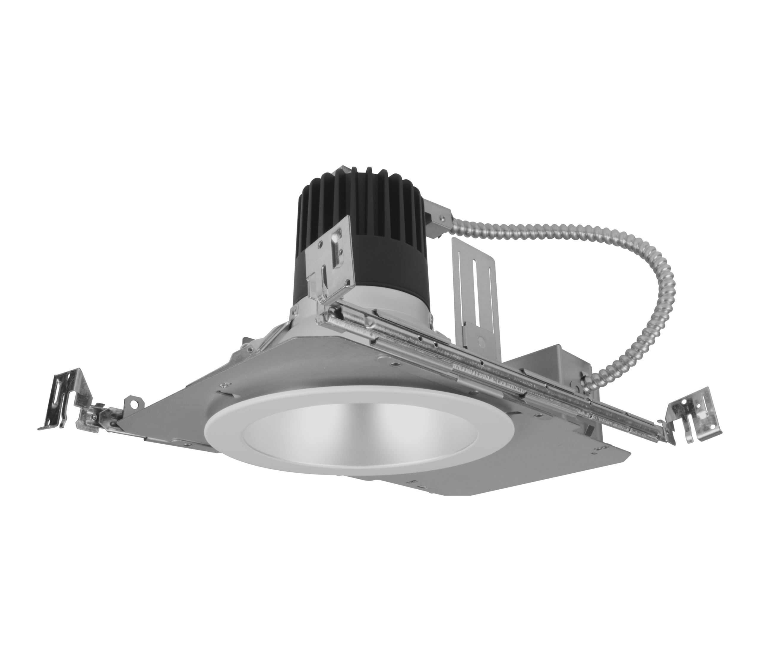 Nicor Lighting CDG6138SUS9HZWHMNE1 6" Modular LED Downlight System with Frame Medium-Narrow Optic 4W Emergency Backup, Selectable CCT, Haze/White