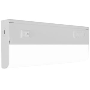 Nicor Lighting UCB109SWH 9" LED Undercabinet CCT Selectable with On/Off Switch, Selectable CCT, White